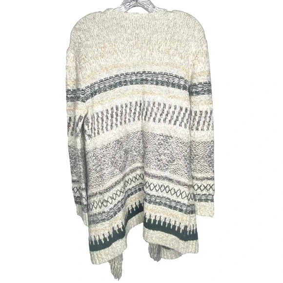 CAbi Shetland Cardigan Waterfall Sweater Boho Aztec Fringe Open Front Small Sz S - Picture 8 of 10